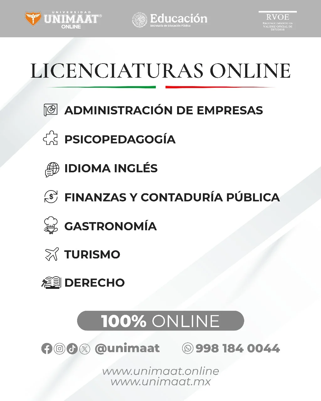 Respaldo institucional de UNIMAAT Online